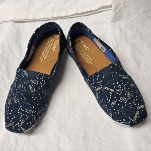 Toms Glow in the Dark Slip On Constellation Size 5.5 Women's Shoes
